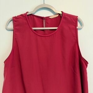 Soft Surroundings Dayla Women’s Sleeveless Berry Braided Collar‎ Top Size XL